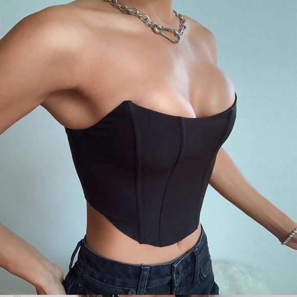 strapless crop corset top - Picture 3 of 3